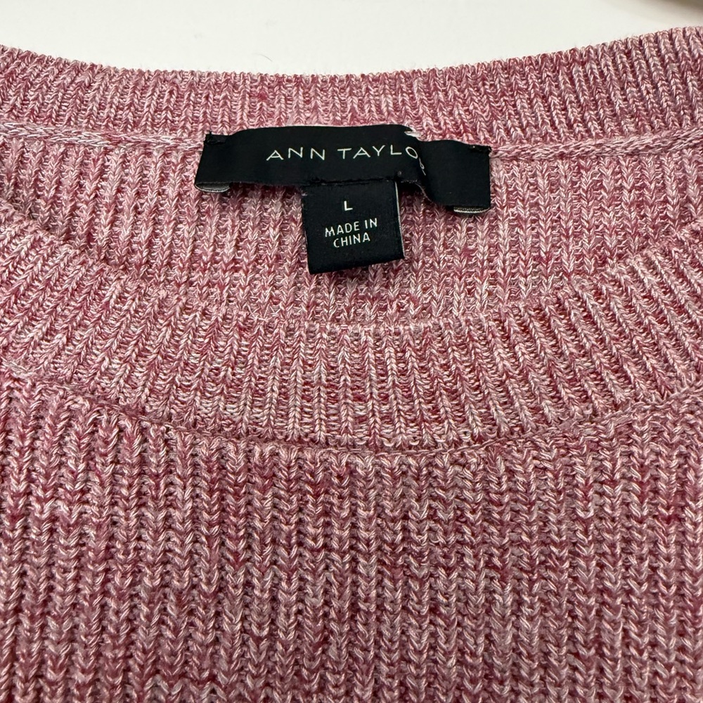Ann Taylor Loft Pink Ribbed Knit Sweater - Picture 3 of 6